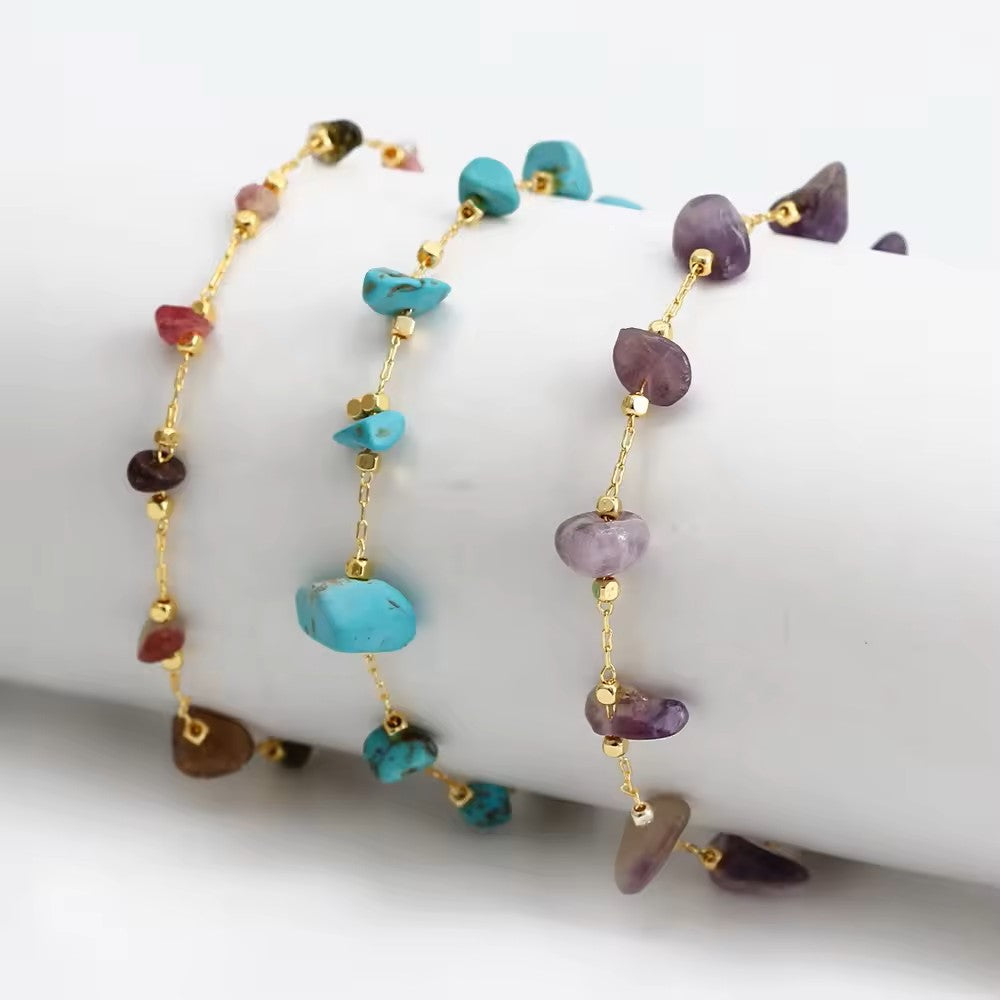 Natural Raw Gravel Stone Anklet