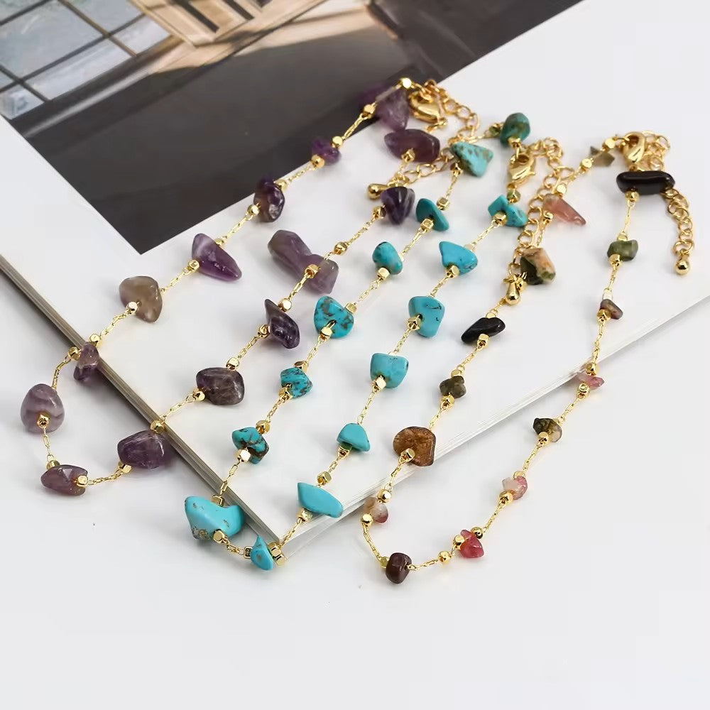 Natural Raw Gravel Stone Anklet