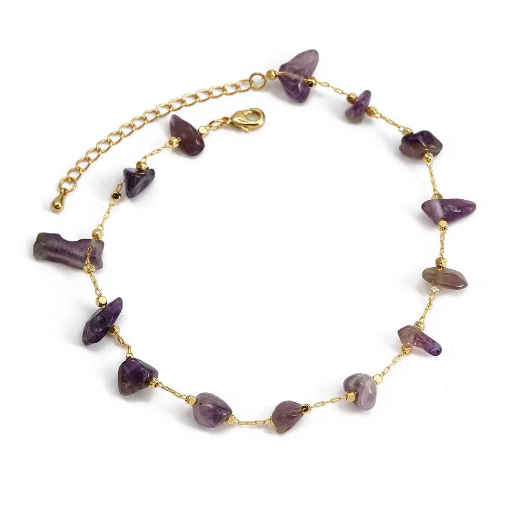 Natural Raw Gravel Stone Anklet