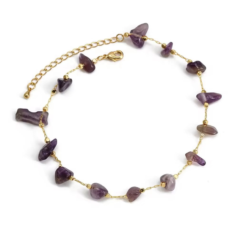 Natural Raw Gravel Stone Anklet