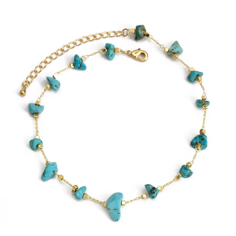 Natural Raw Gravel Stone Anklet