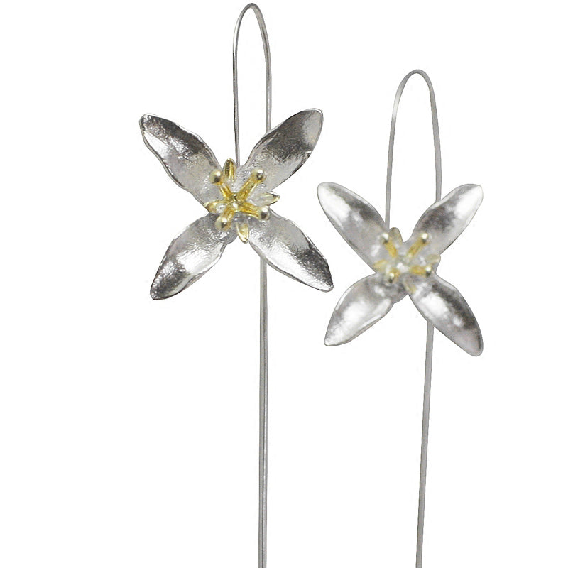 .925 Sterling Lily Threader Style Earrings