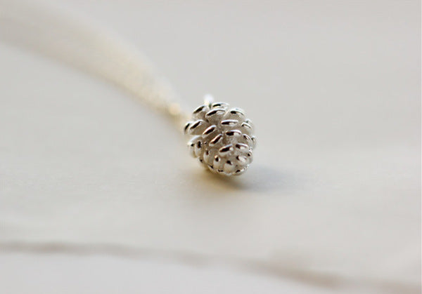 .925 Sterling Silver Pinecone Necklace