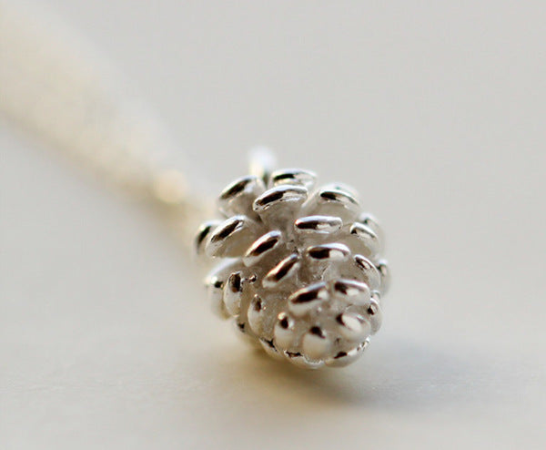 .925 Sterling Silver Pinecone Necklace
