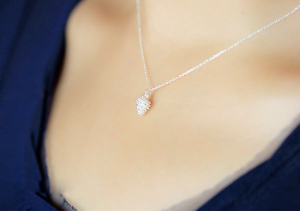 .925 Sterling Silver Pinecone Necklace