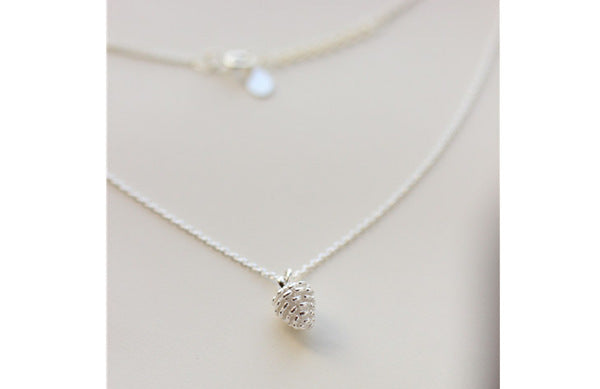 .925 Sterling Silver Pinecone Necklace