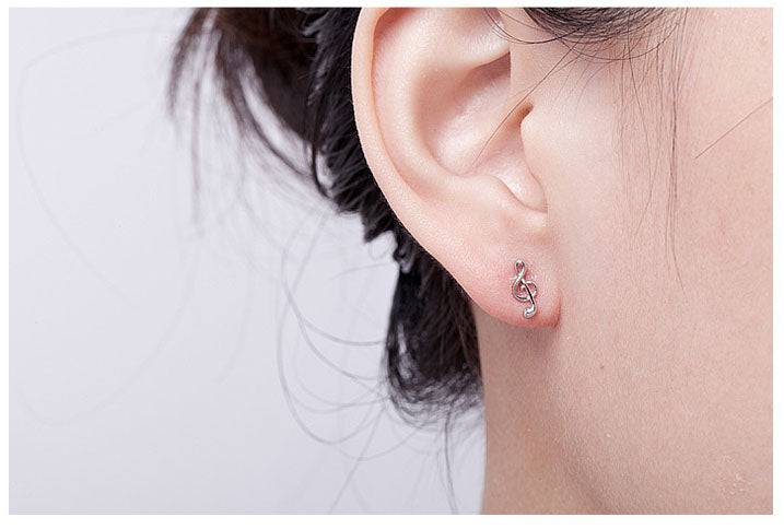 .925 Sterling Treble Clef Earrings