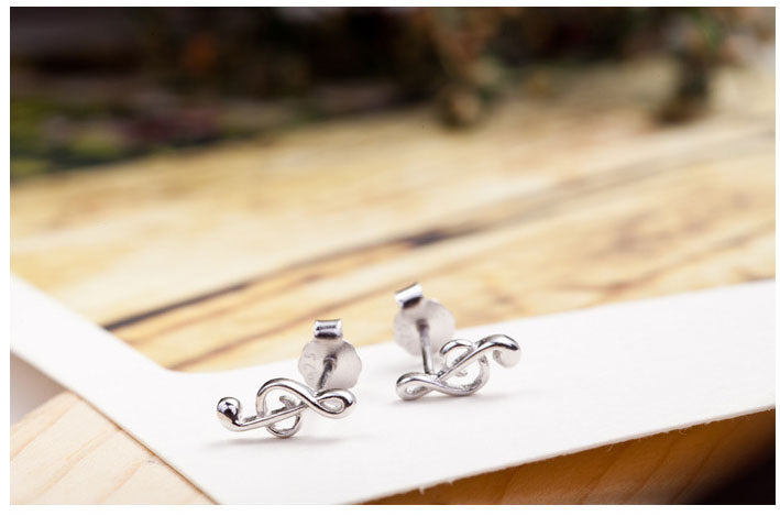 .925 Sterling Treble Clef Earrings