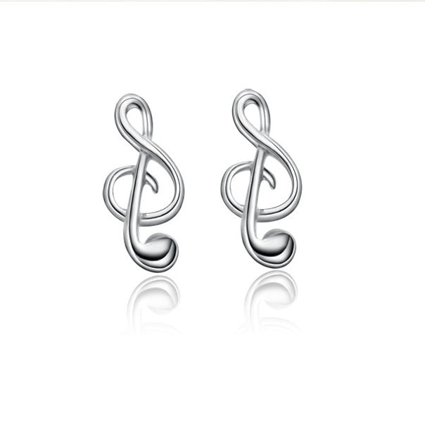 .925 Sterling Treble Clef Earrings