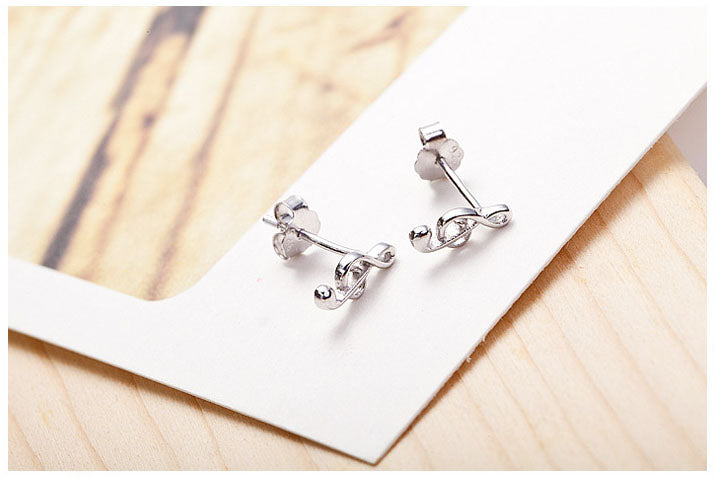.925 Sterling Treble Clef Earrings