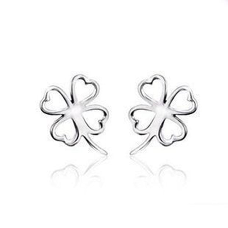 .925 Sterling Four Leaf Clover Stud Earrings