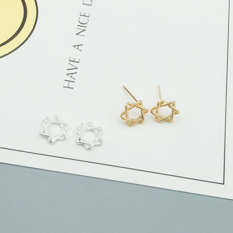 .925 Sterling Star of David Earrings in Silver or Gold-plate