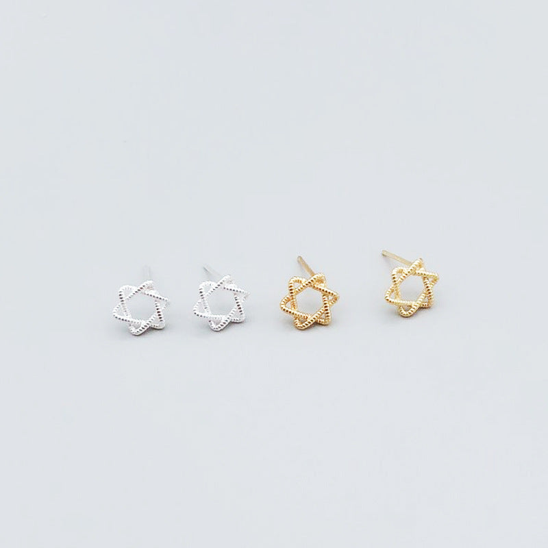 .925 Sterling Star of David Earrings in Silver or Gold-plate