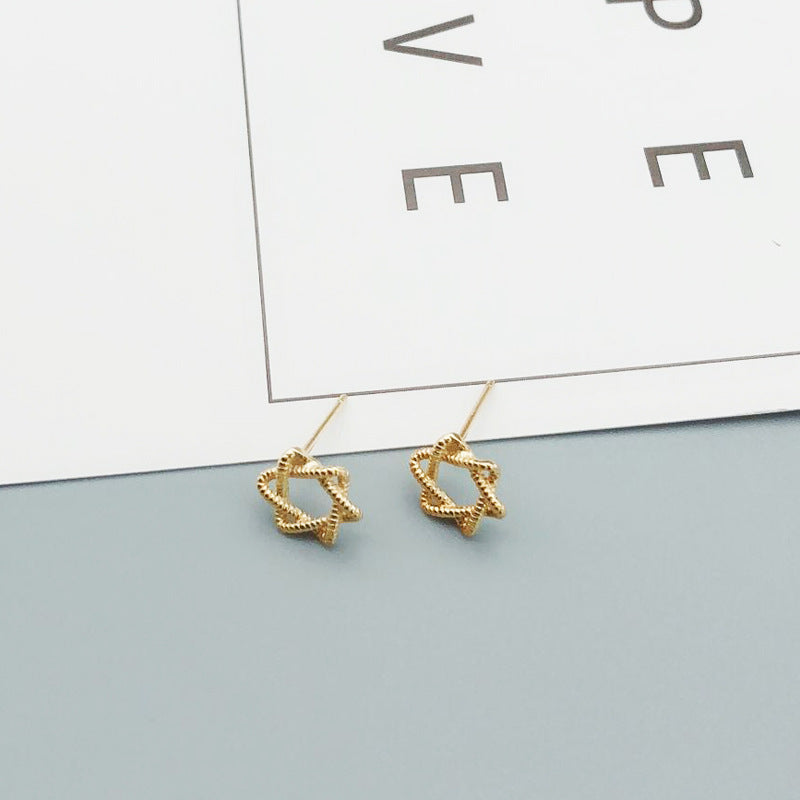 .925 Sterling Star of David Earrings in Silver or Gold-plate