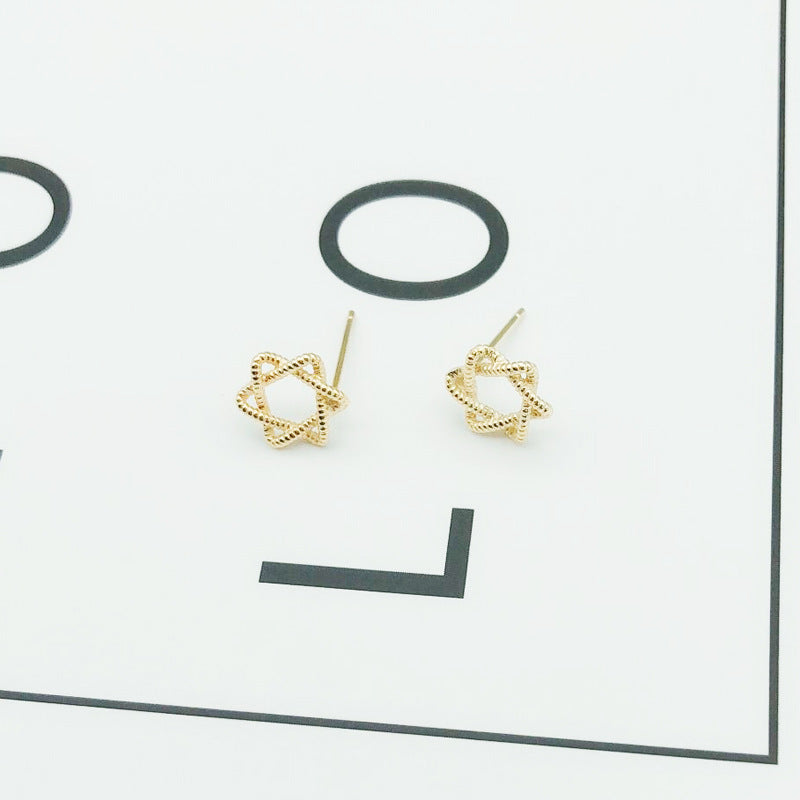 .925 Sterling Star of David Earrings in Silver or Gold-plate