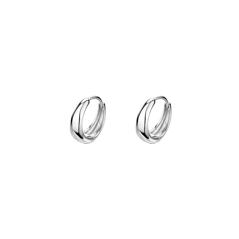 .925 Sterling Thick Huggie Hoop Earrings