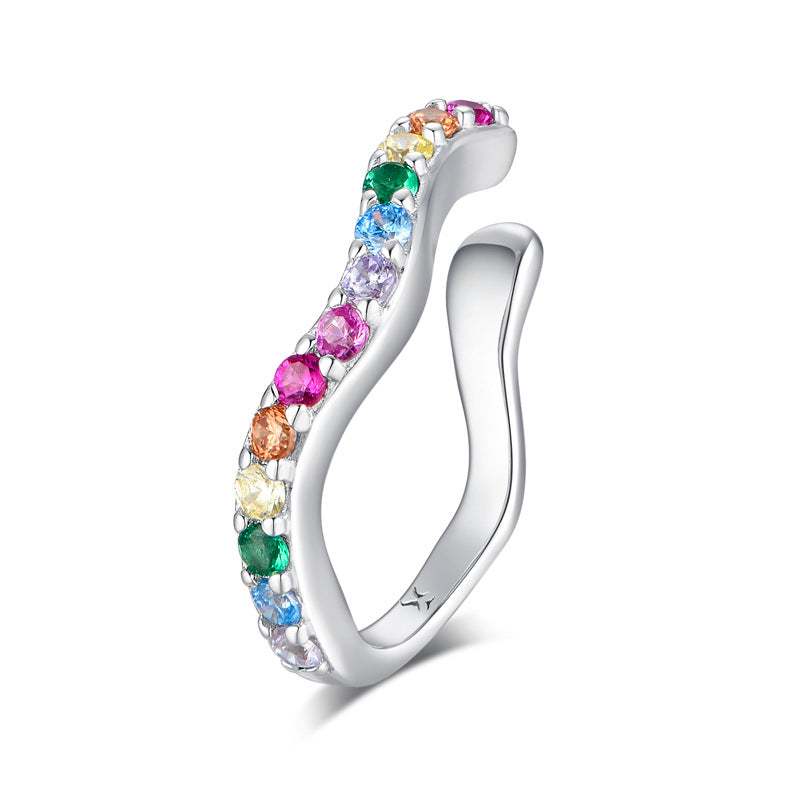 .925 Sterling Cubic Zirconia Mosiac Ear Clip