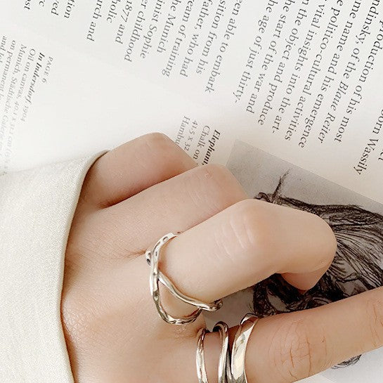.925 Sterling Light Open Criss/Cross Band Ring