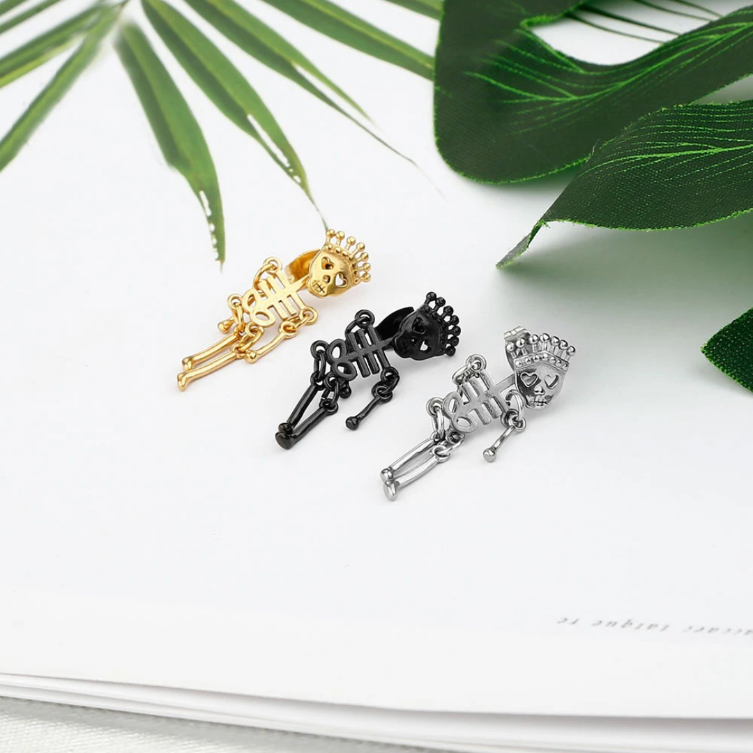 Stainless Steel Movable Skeleton Earrings