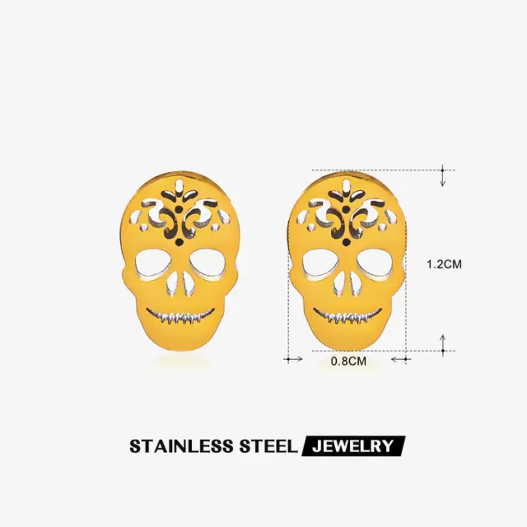 Gold-plated Stainless Steel Halloween Stud Earrings