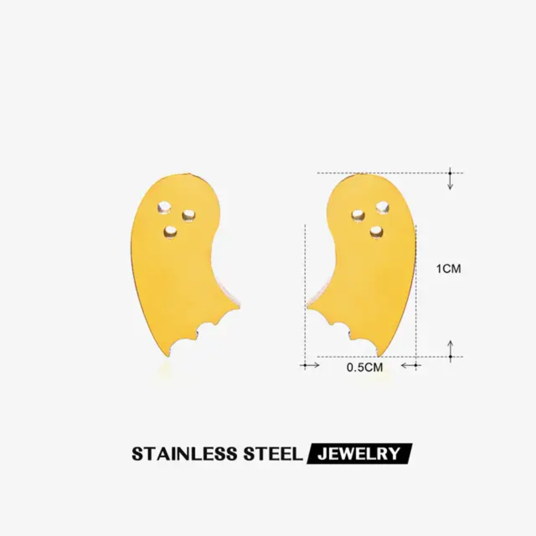 Gold-plated Stainless Steel Halloween Stud Earrings