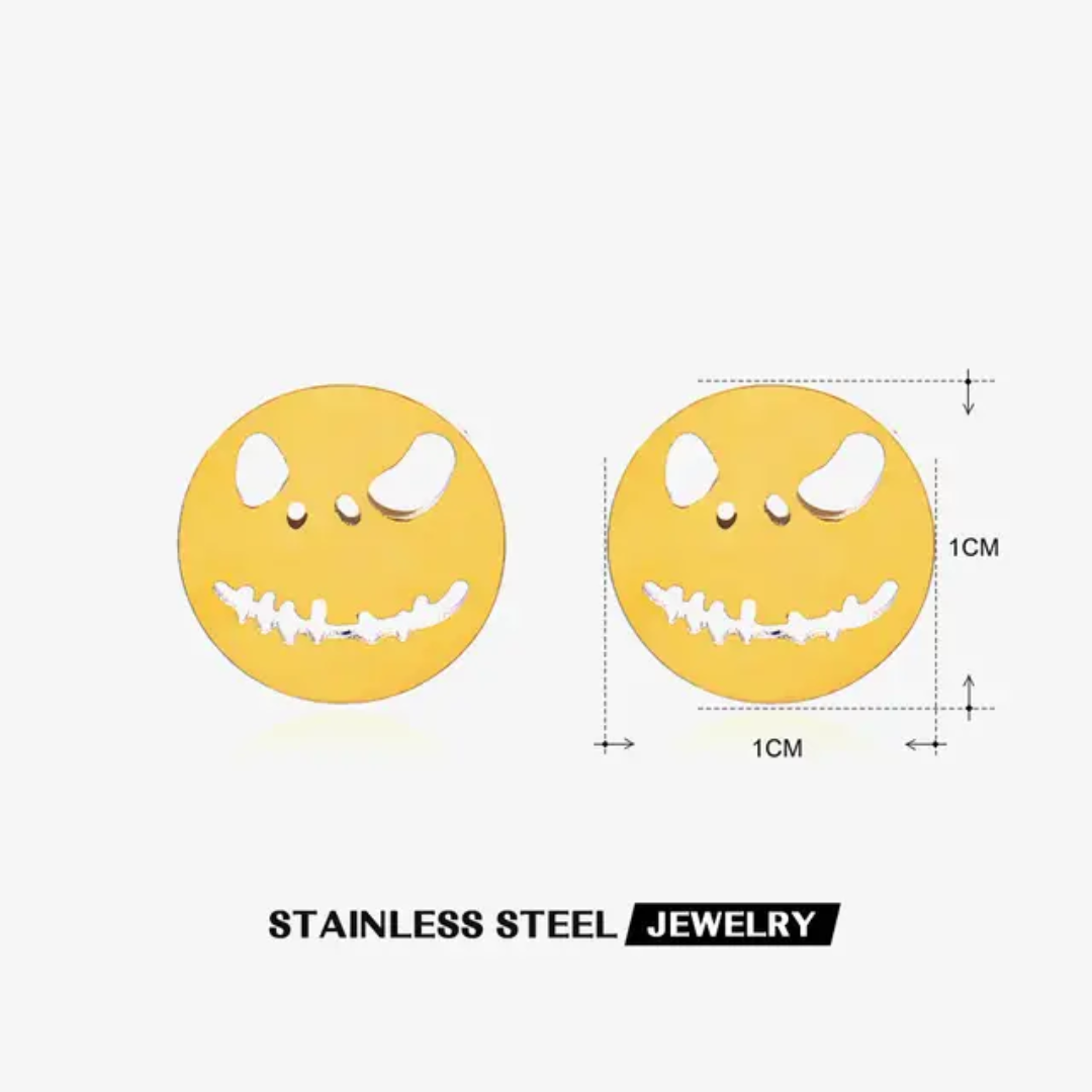 Gold-plated Stainless Steel Halloween Stud Earrings