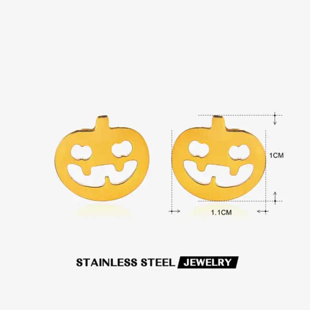 Gold-plated Stainless Steel Halloween Stud Earrings