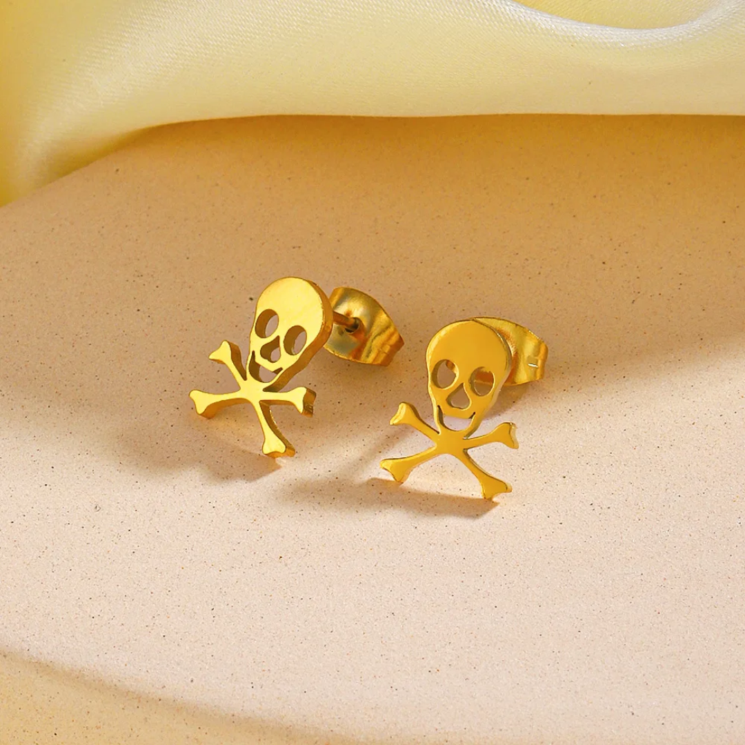 Gold-plated Stainless Steel Halloween Stud Earrings