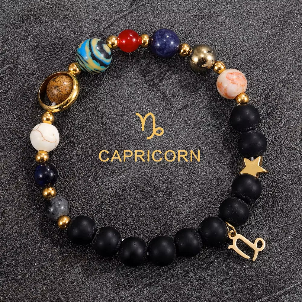 Zodiac Sign Handmade Elastic Natural Stone Bracelet (Choice of Sign)
