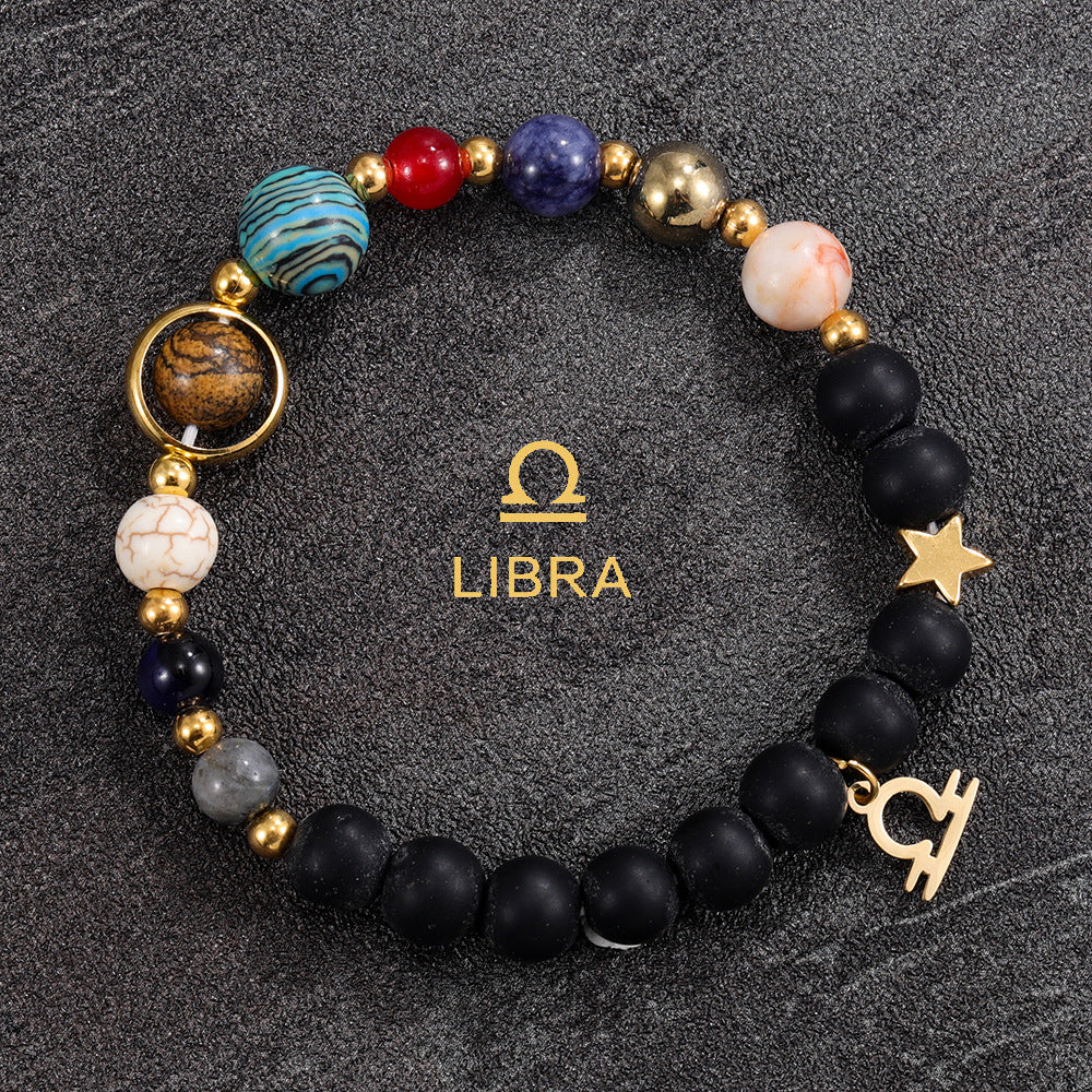 Zodiac Sign Handmade Elastic Natural Stone Bracelet (Choice of Sign)