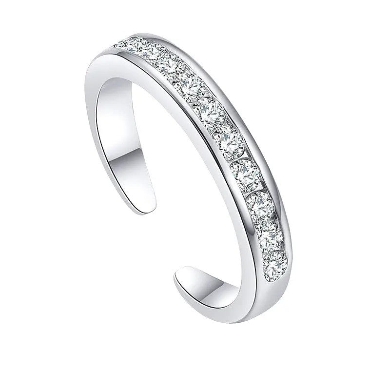 .925 Sterling Silver Toe Ring ** Choice of Crystal, Flower or Split Ring **