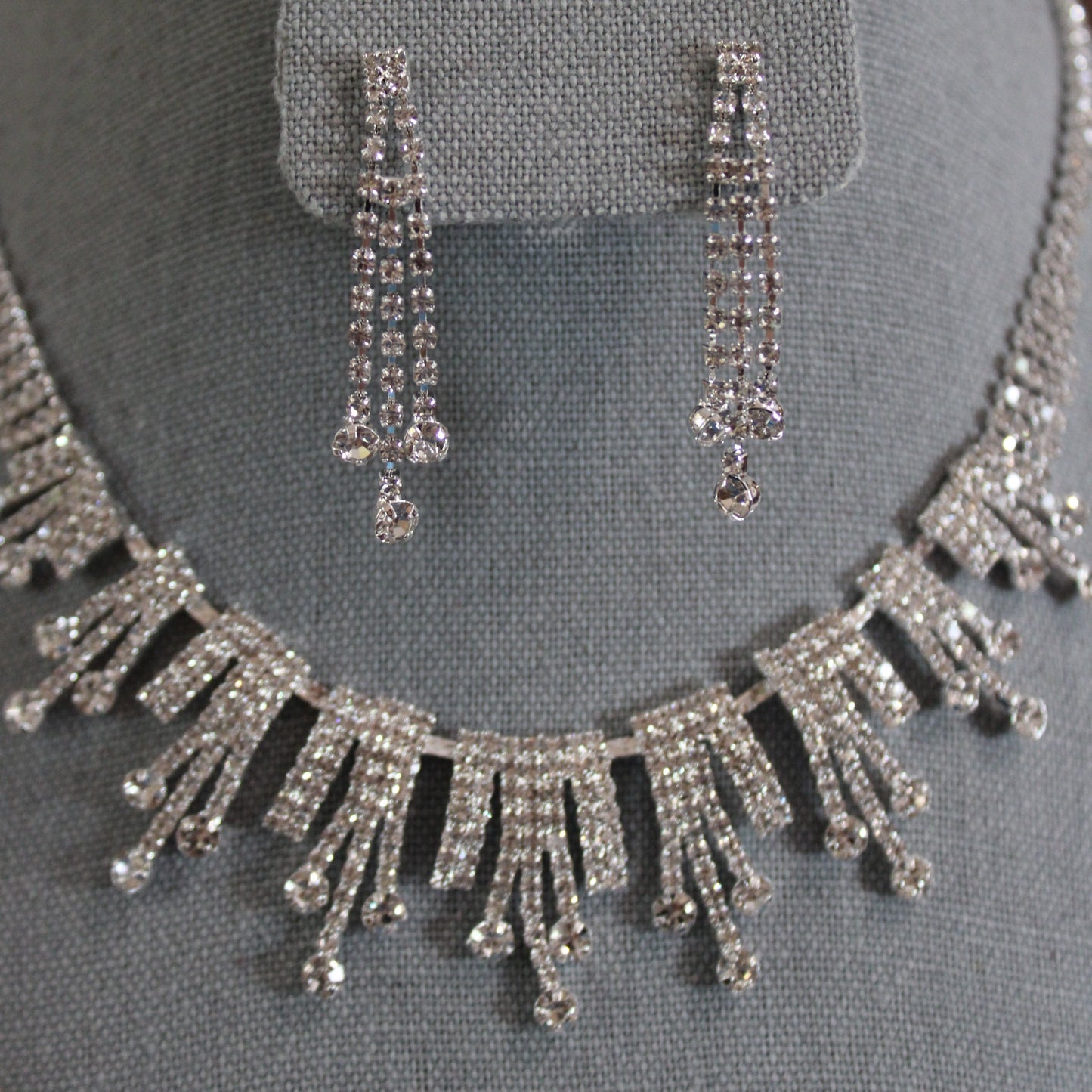 Alice: Square and Round Diamond Graduated Three Strand Set