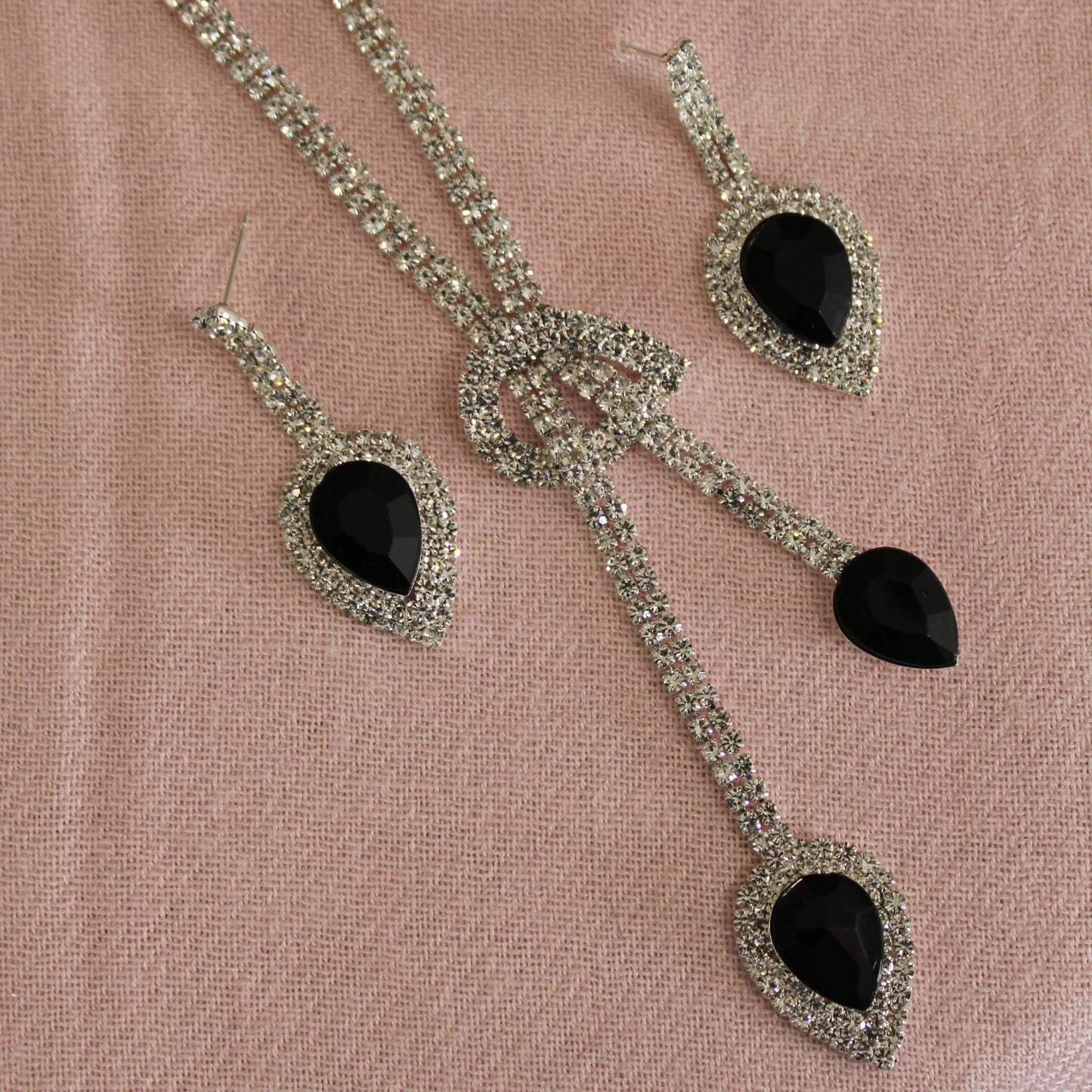Karen: Black Pear Diamond Set