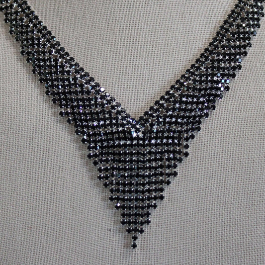 Amelia: Lab-created Black Diamond V Necklace and Earrings Set