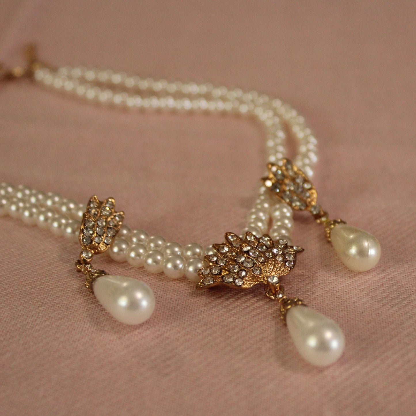 June: Pearls with Gold Feather Set