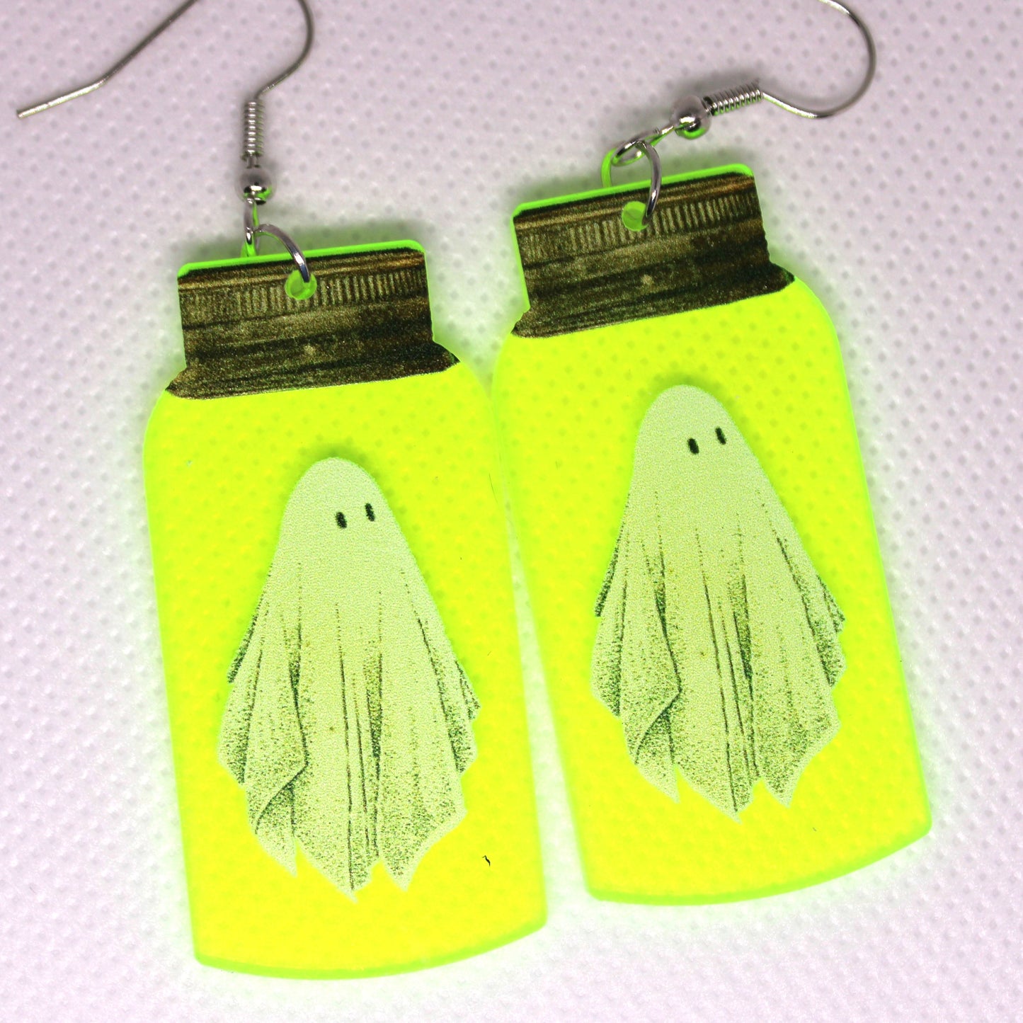 Glow-in-the-Dark Ghostly Jar Earrings