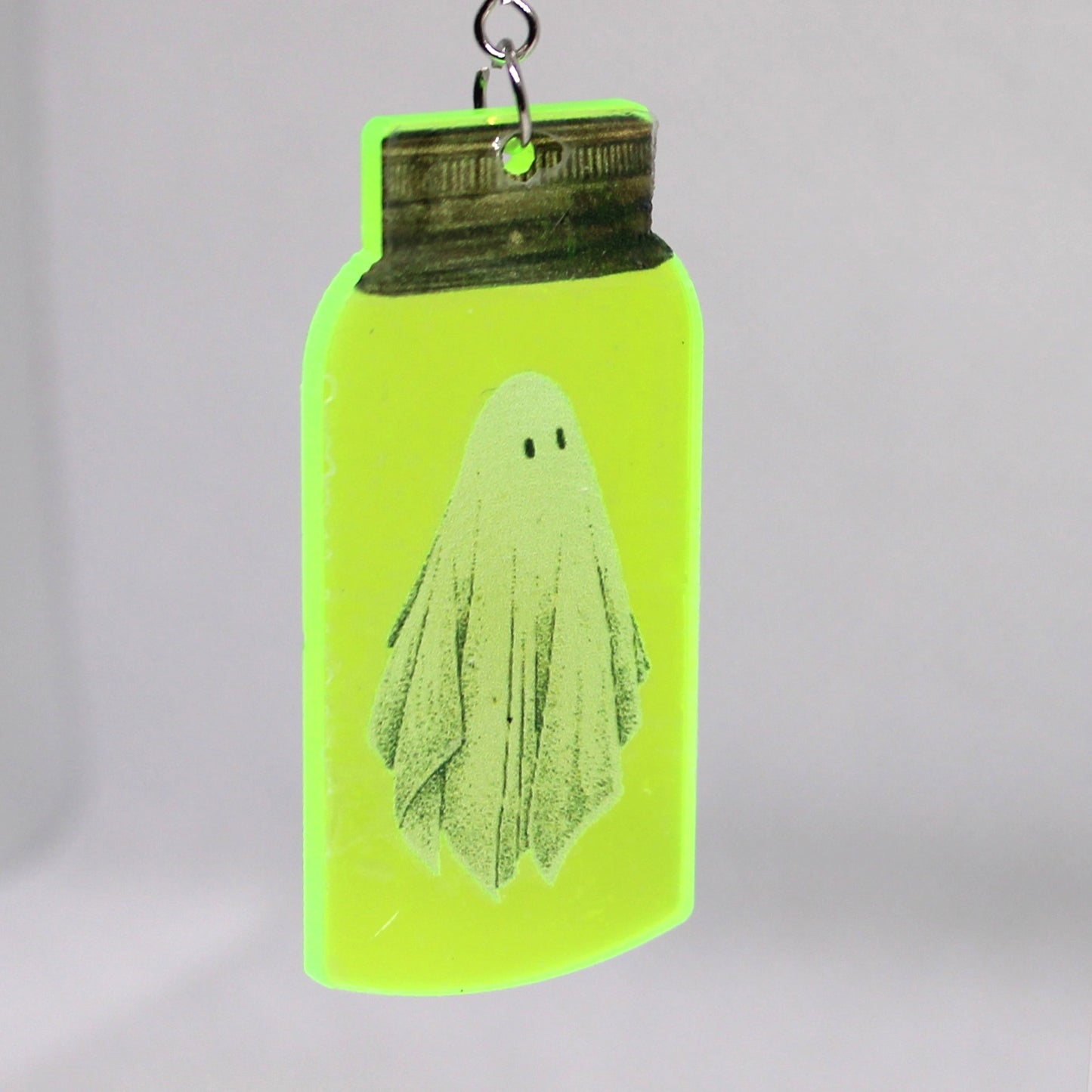 Glow-in-the-Dark Ghostly Jar Earrings
