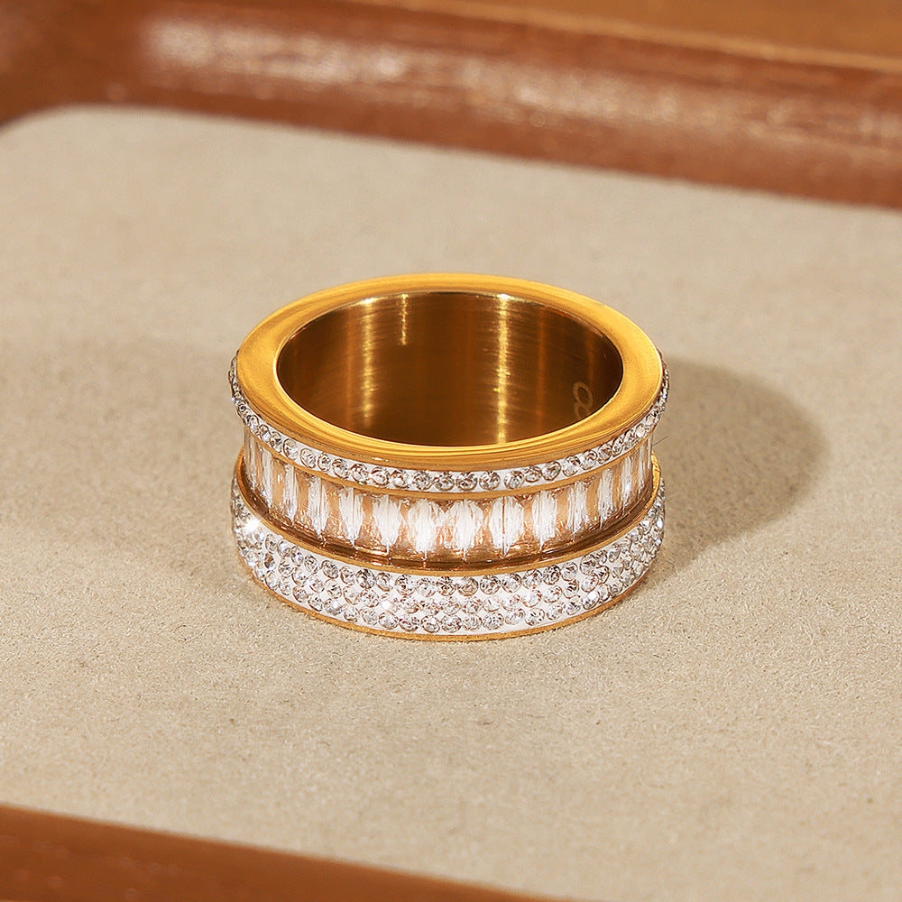 18k Yellow Gold-plated Cubic Zirconia Band Ring