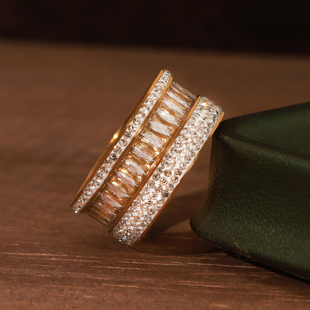 18k Yellow Gold-plated Cubic Zirconia Band Ring