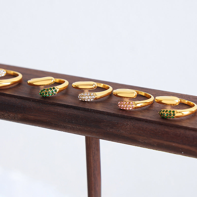 18k Yellow Gold-plated Wrap Ring with Cubic Zirconia Accents
