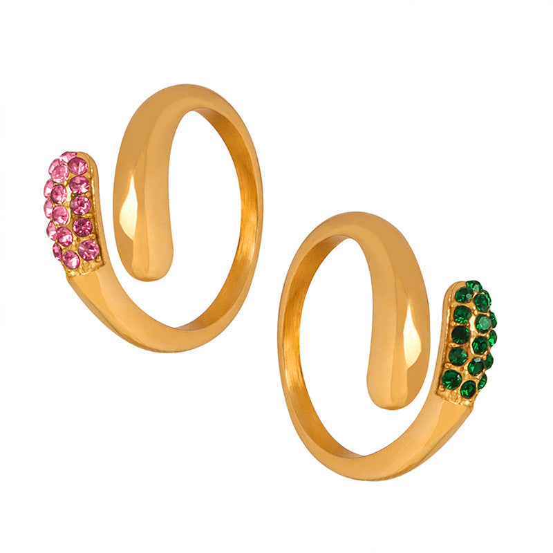18k Yellow Gold-plated Wrap Ring with Cubic Zirconia Accents