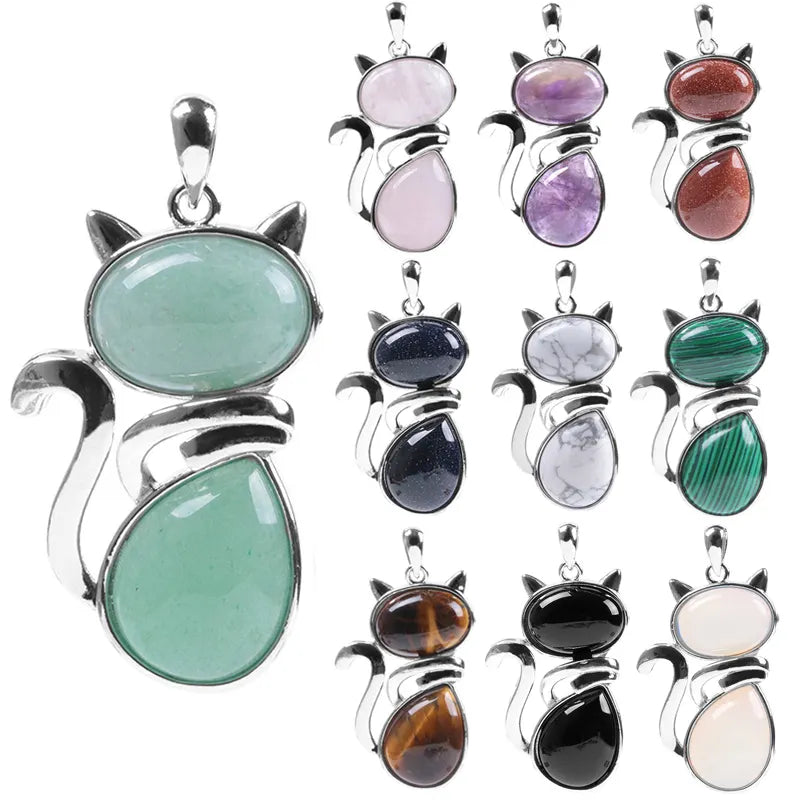 Cat Stone Charm Necklace image 19