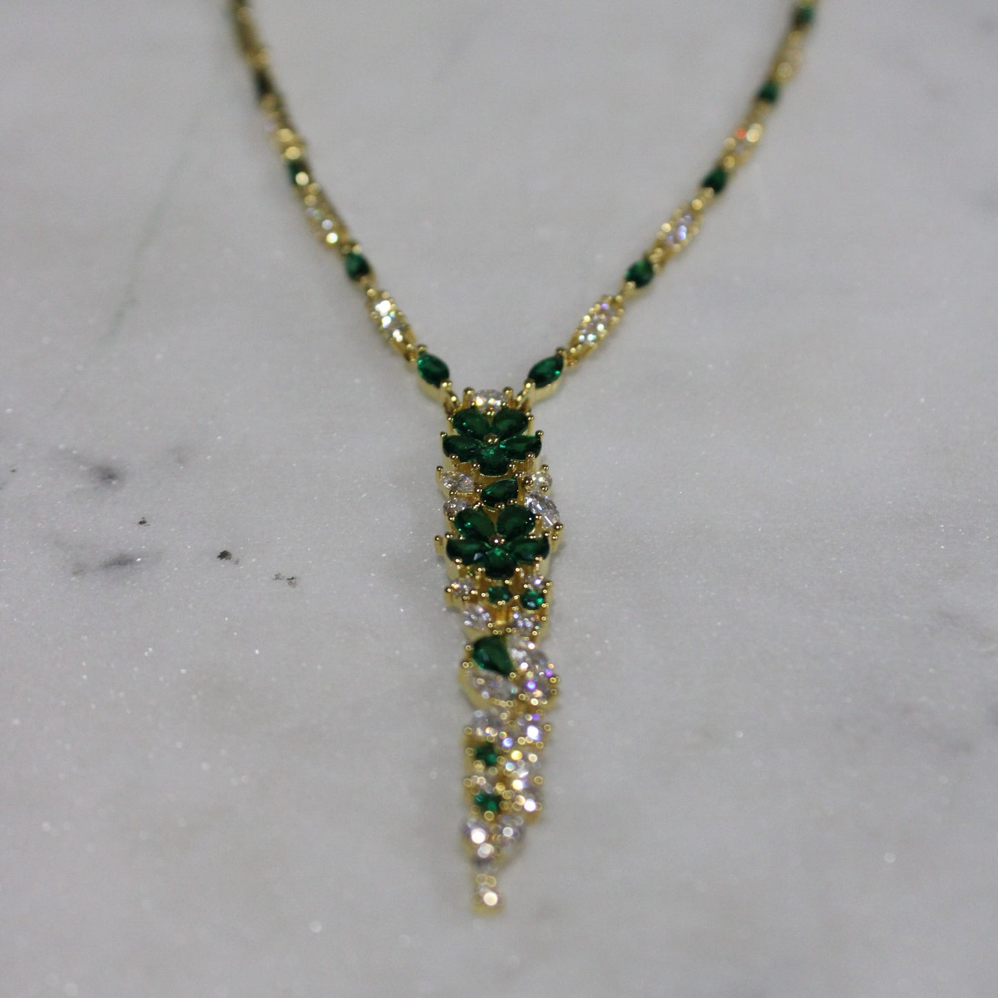Josephine: Diamond and Emerald Necklace image 2