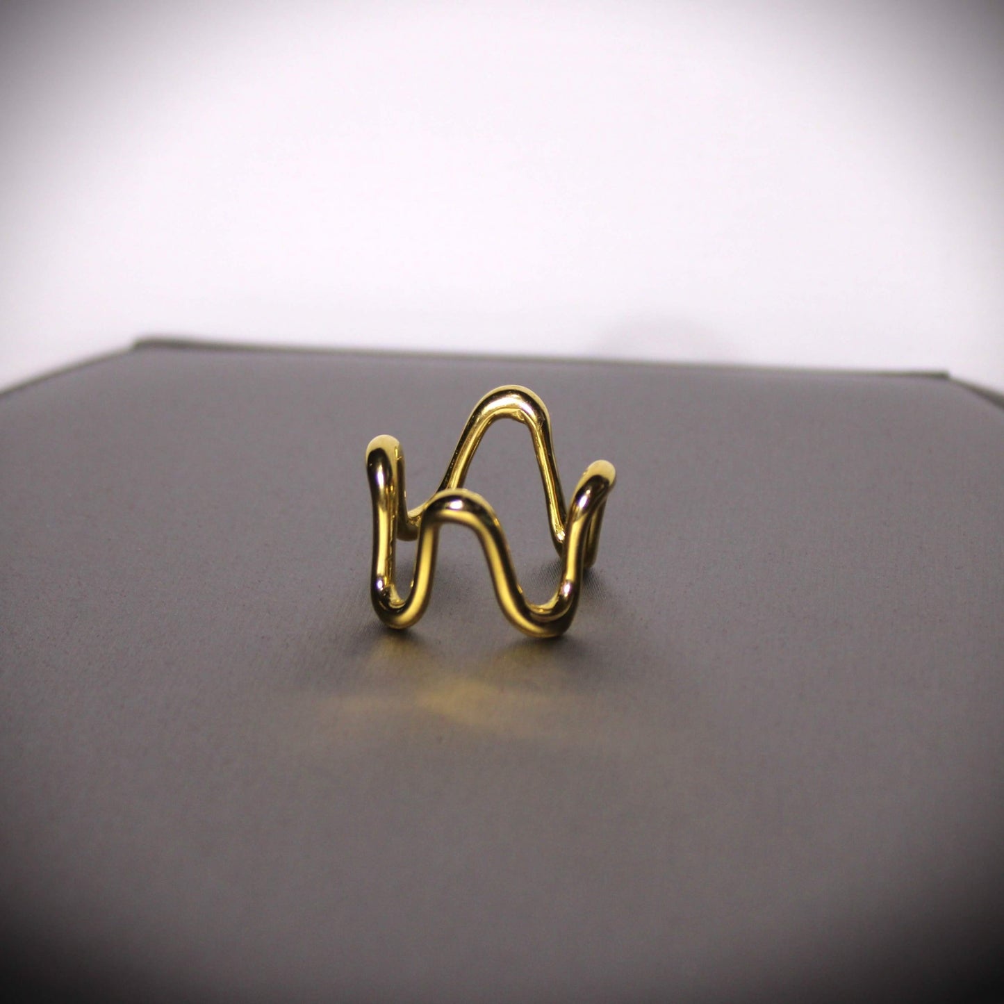 18k Gold-plated Stainless Steel Wave Ring image 0