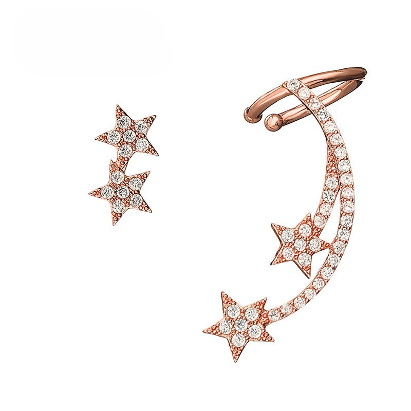 Shooting Star / Star Rose Gold Plated with Diamond Pave (lab-created)