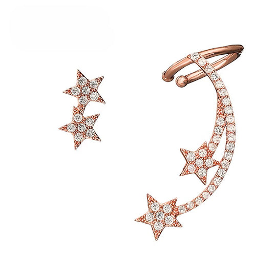 Shooting Star / Star Rose Gold Plated with Diamond Pave (lab-created)