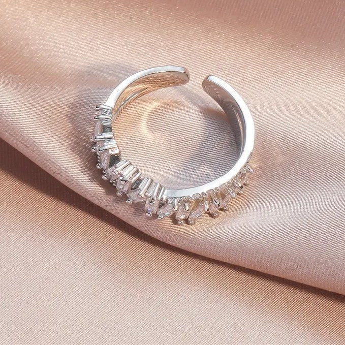 Baguette Diamond Band in Rose, White or Yellow Gold Plate (lab-created)
