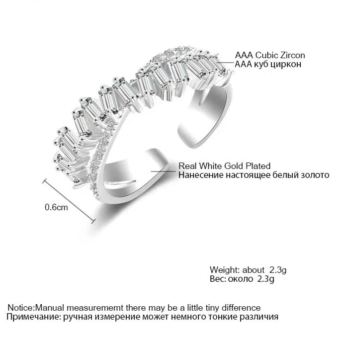 Baguette Diamond Band in Rose, White or Yellow Gold Plate (lab-created)