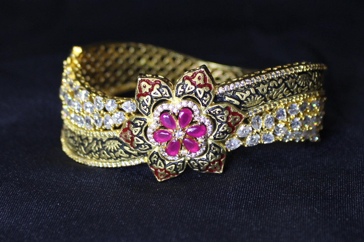 Alyssa: Ruby and Diamond Bangle