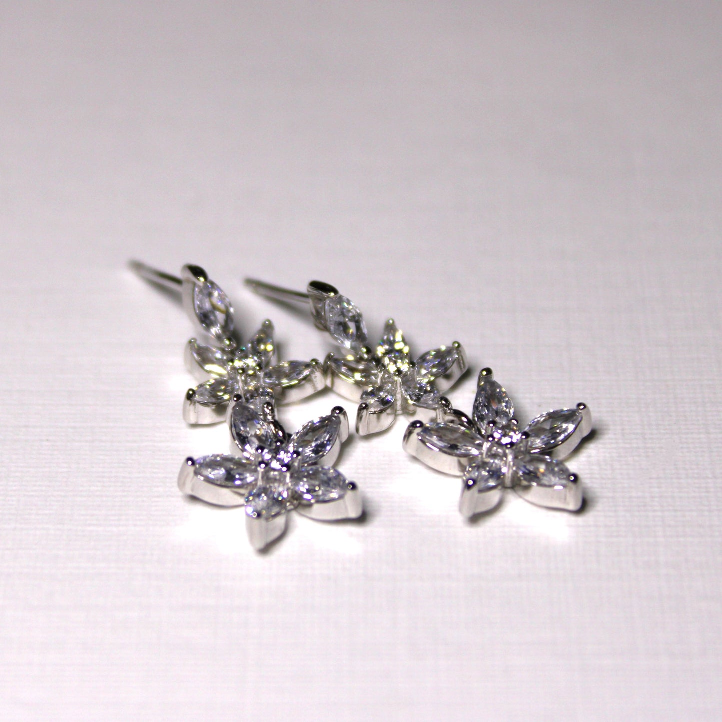 Amanda: Rhodium-plated .925 Sterling lab-created Diamond Earrings